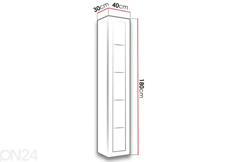 Vitriinikaappi Figo 40 cm + LED valaistus