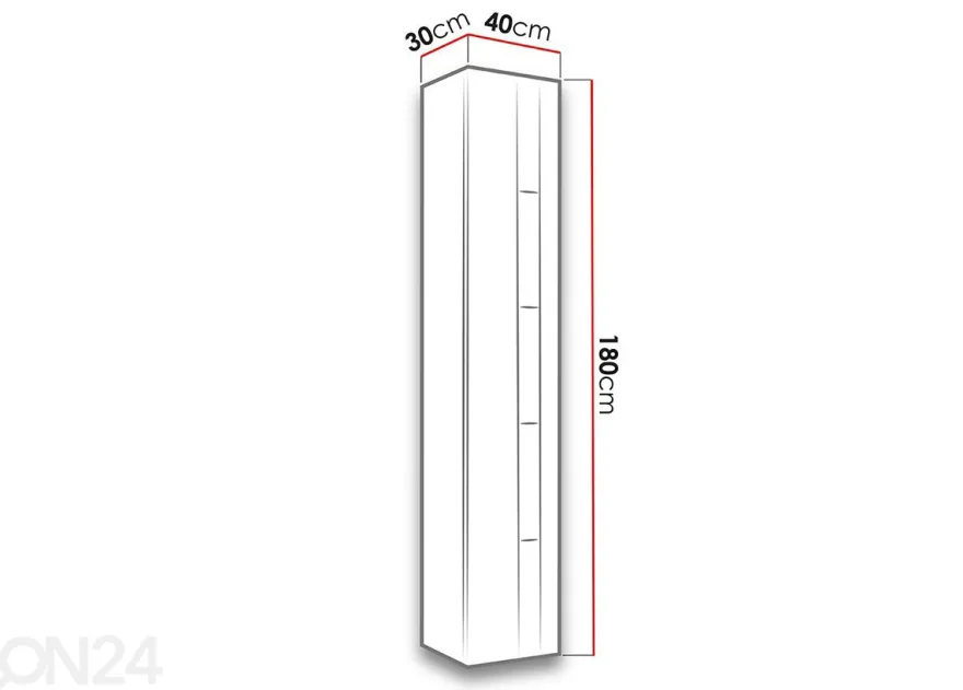 Vitriinikaappi Figo 180 cm + LED valaistus