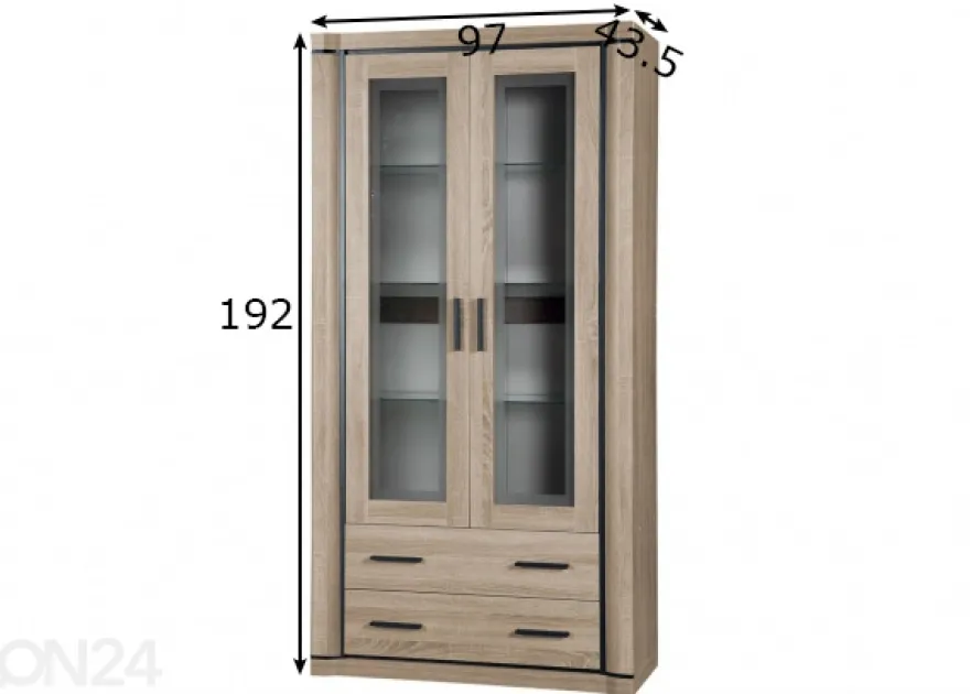 Vitriinikaappi Laila 97 cm + LED