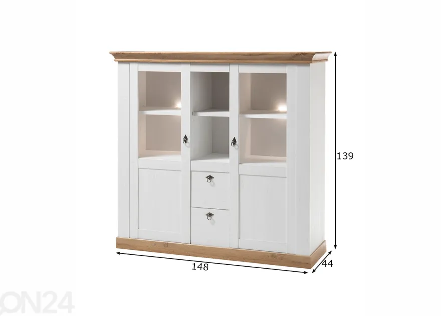 Vitriinikaappi Landhaus 148 cm
