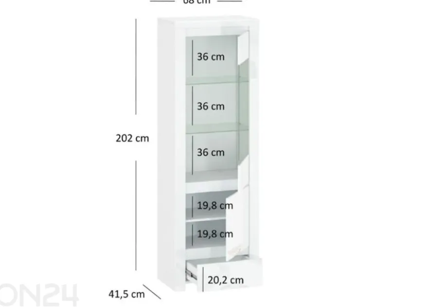 Vitriinikaappi Lingo 68 cm