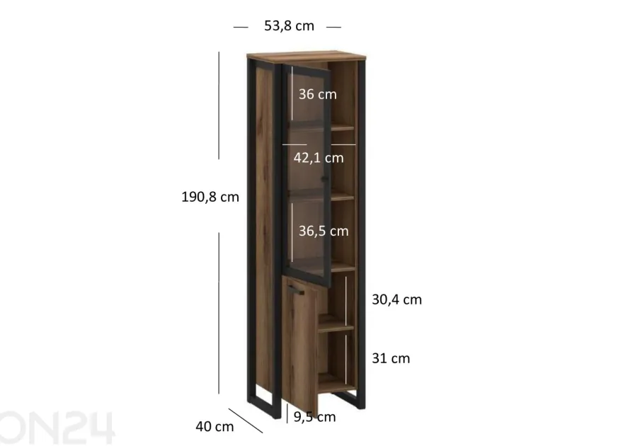 Vitriinikaappi Mares 53,8 cm