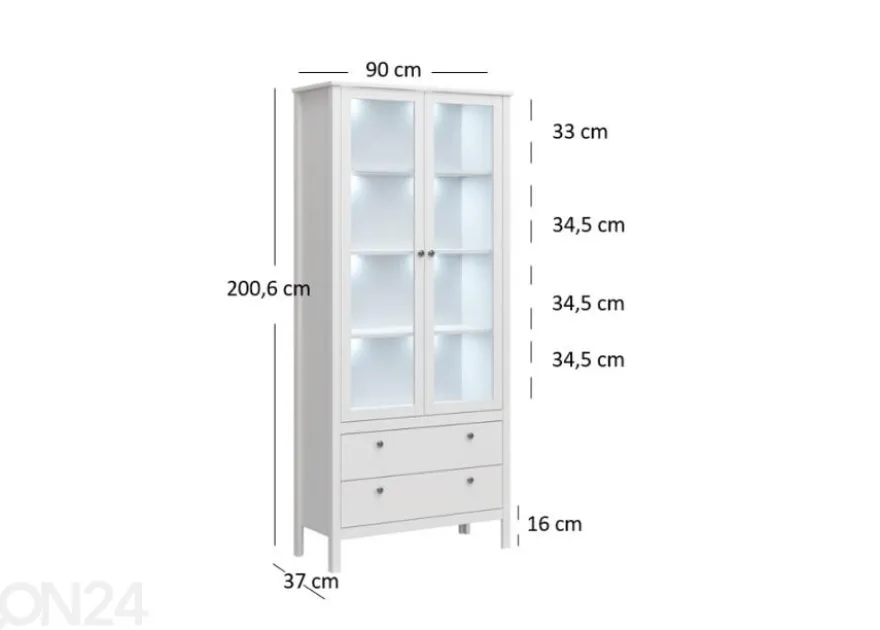 Vitriinikaappi Ole 90 cm