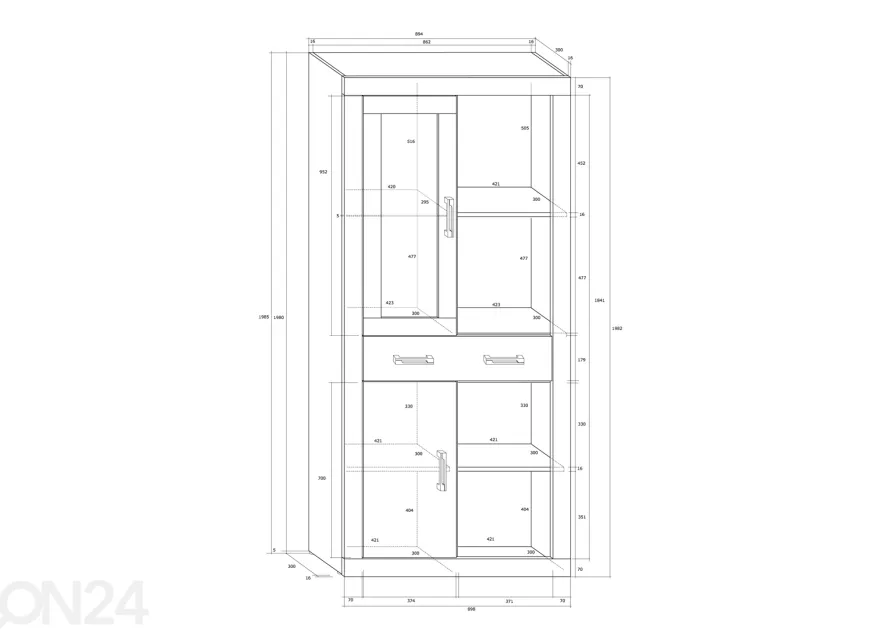 Vitriinikaappi Skibbereen 90 cm