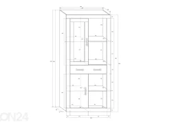 Vitriinikaappi Skibbereen 90 cm