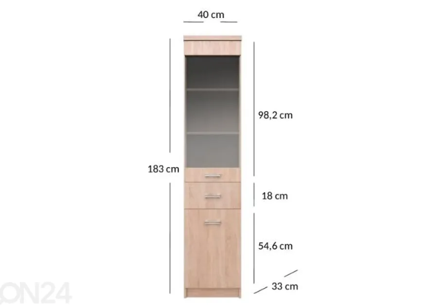Vitriinikaappi Top mix 40 cm