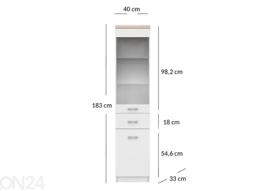 Vitriinikaappi Top mix 40 cm