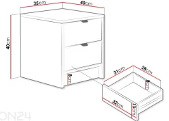 Yöpöytä Tireno 35 cm